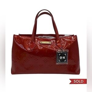Louis Vuitton Wilshire Patent Leather in Rouge